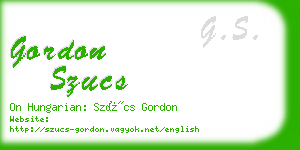 gordon szucs business card